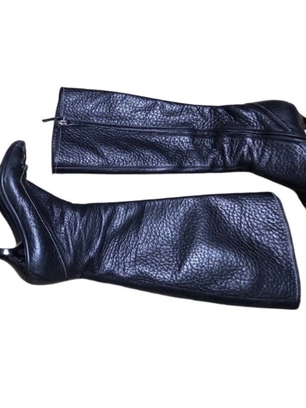 Louis Vuitton Black Over-the-Knee Leather Boots - Picture 3 of 4